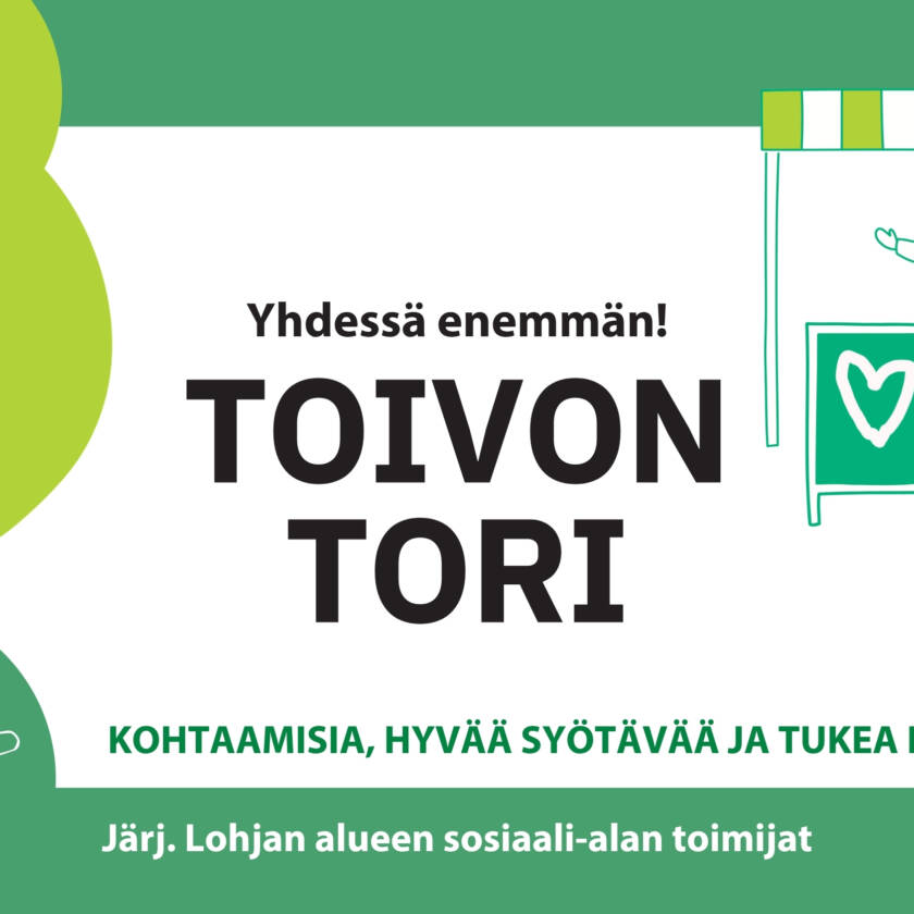 Yhdessä enemmän. Kohtaamisia, hyvää syötävää ja tukea haasteisiin.