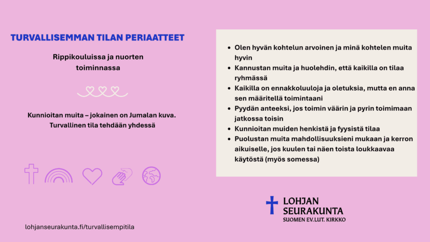 Nuorten turvallisemman tilan periaatteet