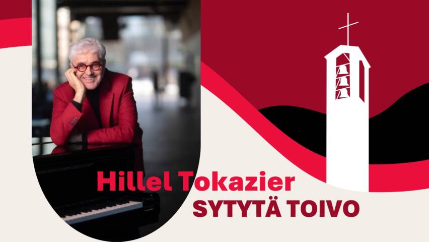 Hillel Tokazier ja virkkalan kirkon torni.