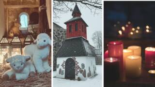 Pikku Tapuli sisältä: lammaspehmoja ja jouluvaloja.
