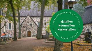 Pyhän Laurin kirkko. Teksti: ajatellen, kuunnellen, keskustellen.